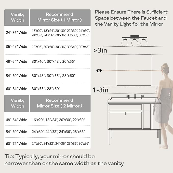 Black Metal Framed Bathroom Mirror for Wall, Large Brushed Matte Black Rounded Corner Rectangular Bathroom Vanity Mirror, Anti-Rust, Tempered Glass (28" x 36", Black)