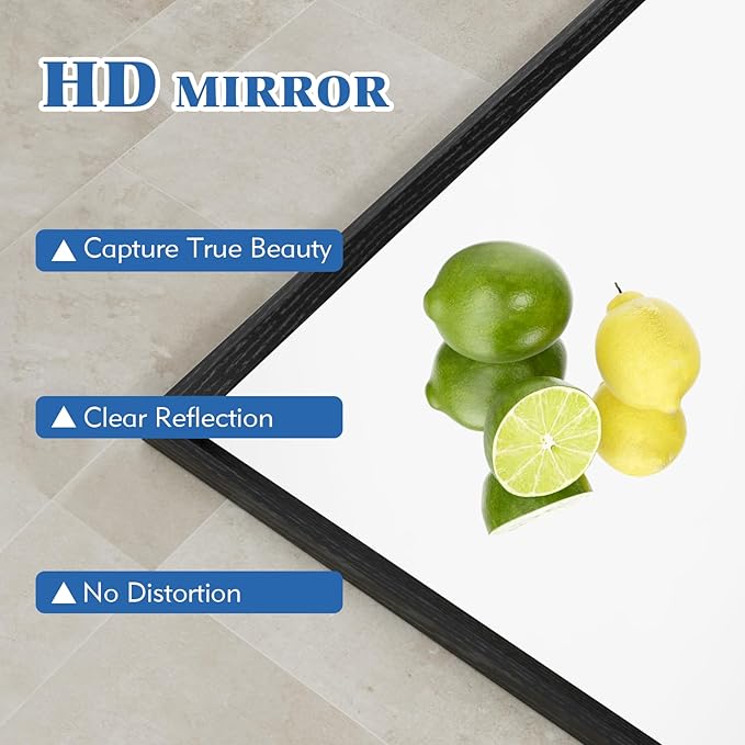 Bathroom Vanity Mirror 48x36 Inch, Matte Black Rectangle Bathroom Mirror, Anti-Rust, 4MM Tempered Glass, Wall-Mounted Mirror, Hangs Horizontally or Vertically for Bathroom & Bedroom