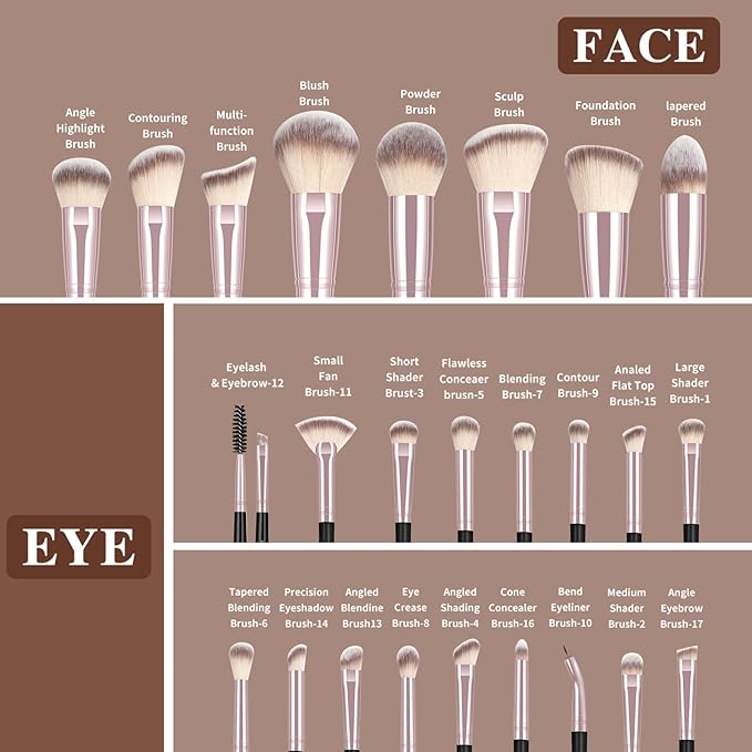 MAANGE Makeup Brushes 42 Pcs Makeup Kit, Multi-functional Makeup Tool Set with Makeup Brush Foundation Brush Make up Brushes Set (Black, 42 Piece Set)