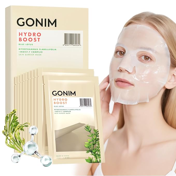 GONIM Face Mask Korean Skin Care with Hyaluronic Acid Serum, Vitamin C, Collagen Activation-Hydrating Face Masks Skincare, Anti Aging & Moisturizing Sheet Mask for All Skin Korean Face Mask 30mlx10pcs