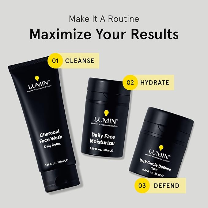 Lumin Daily Face Moisturizer for Men – Lightweight Hydrating Cream with Niacinamide, Men’s Face Lotion for Normal, Combination & Sensitive Skin, Korean Skincare, Smooth & Nourishing, 50ml, 2 Pack