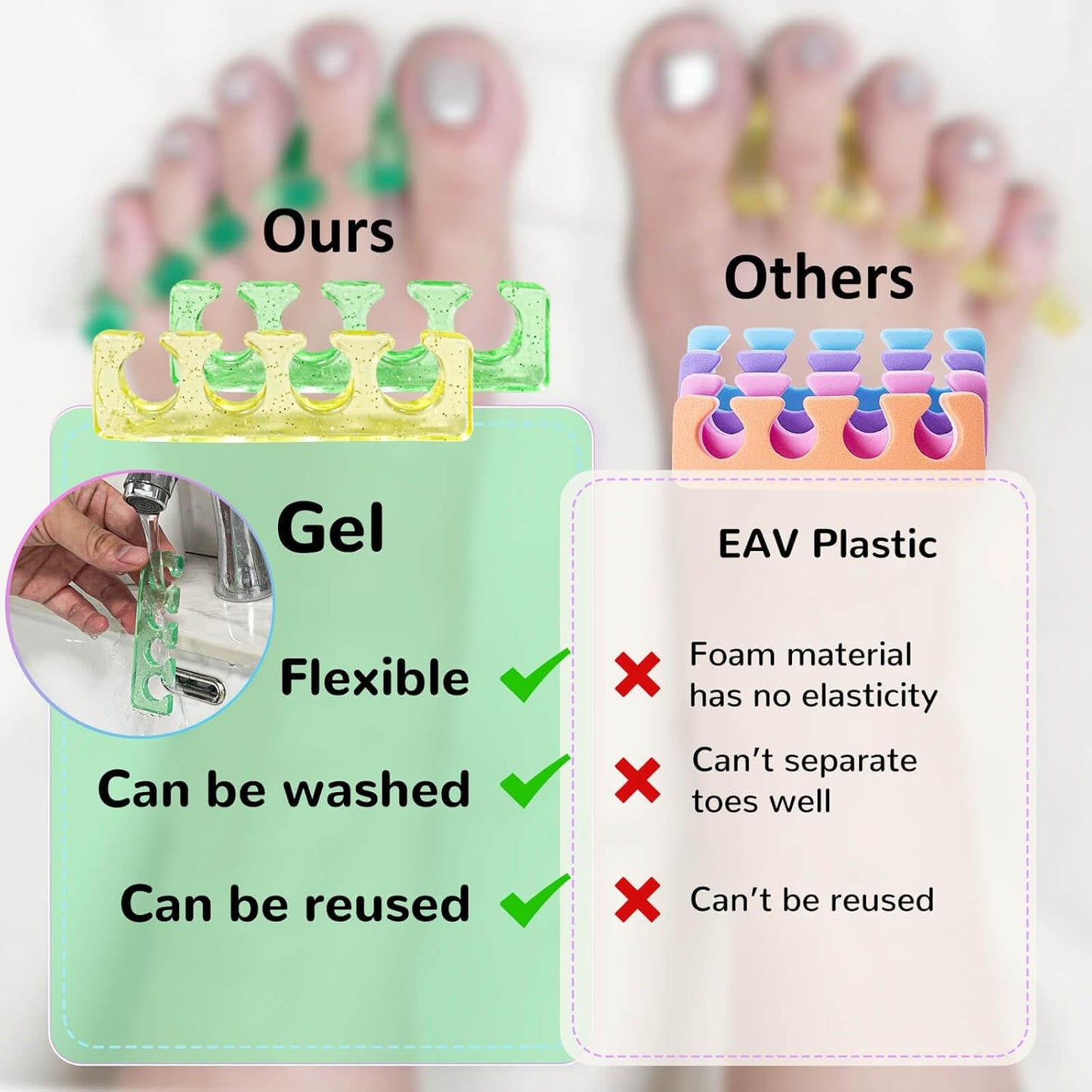 Toe Nail Separator,Toe Separators,Toe Separators Use for Separation of Toenails or Nails as Well as Polishing of Nail Polish.
