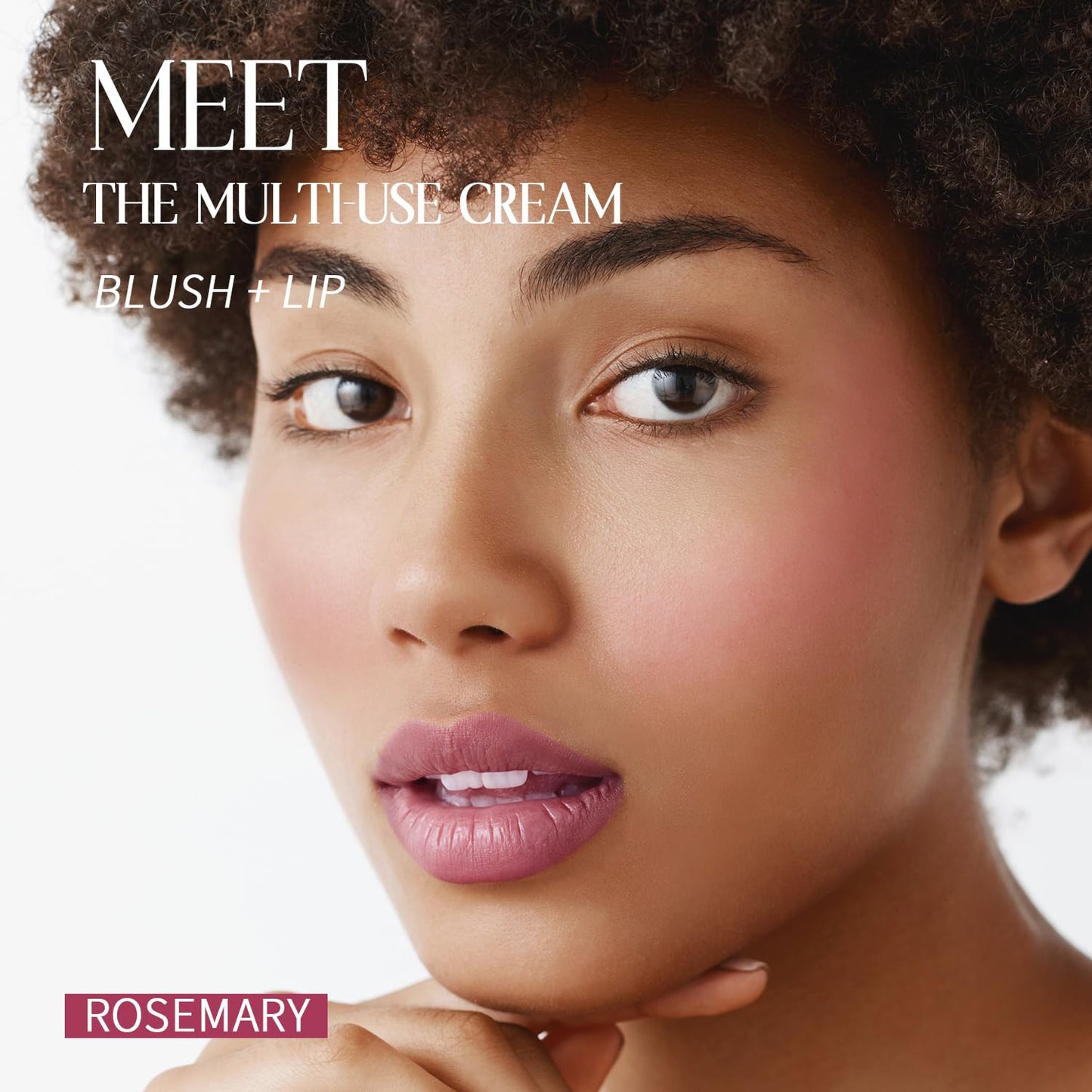 Blush Stick, Cream Blush for Cheeks and Lip Tint, Dewy Finish, Buildable & Blendable Color, Lightweight & Long-Lasting Formula| Rosemary-Mauve & Angled Blush Brush（0.53fl.oz）