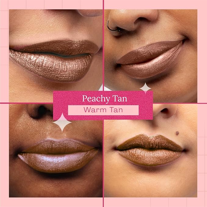 Aromi Tan Metallic Liquid Lipstick | Sepia Bronze Lip Color with Shimmery Finish, Vegan, Cruelty-free, Long-Lasting, Smudge-Proof, Handmade (Peachy Tan) | Shimmery Finish, Long-lasting, Vegan Lipstick, Metallic, Tan Lipstick