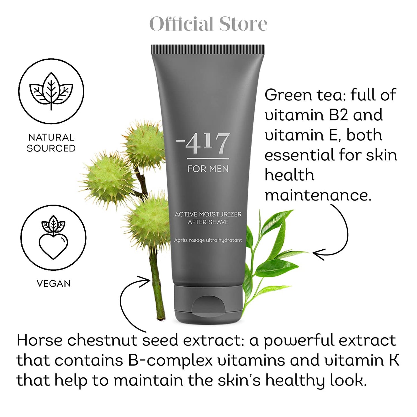 -417 Dead Sea Cosmetics Active Vegan After Shave For Men - Soothes, Moisturizes While Protecting Skin From Cuts and Nicks 3.38 oz.