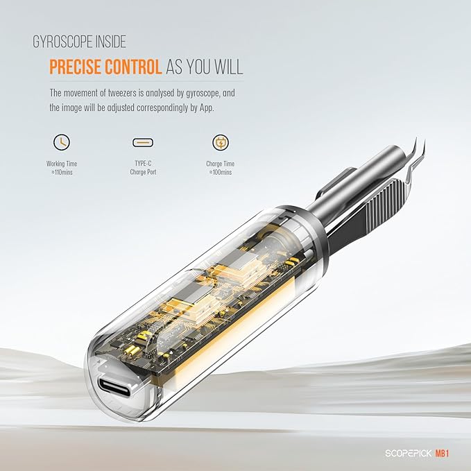 Blackhead Removal Tweezer with 1080p Camera, Ultimate Precision: Blackhead Removal with Camera - Perfect for Delicate Tasks! - - Ingrown Hair, Ear Hair Tweezer (Black)