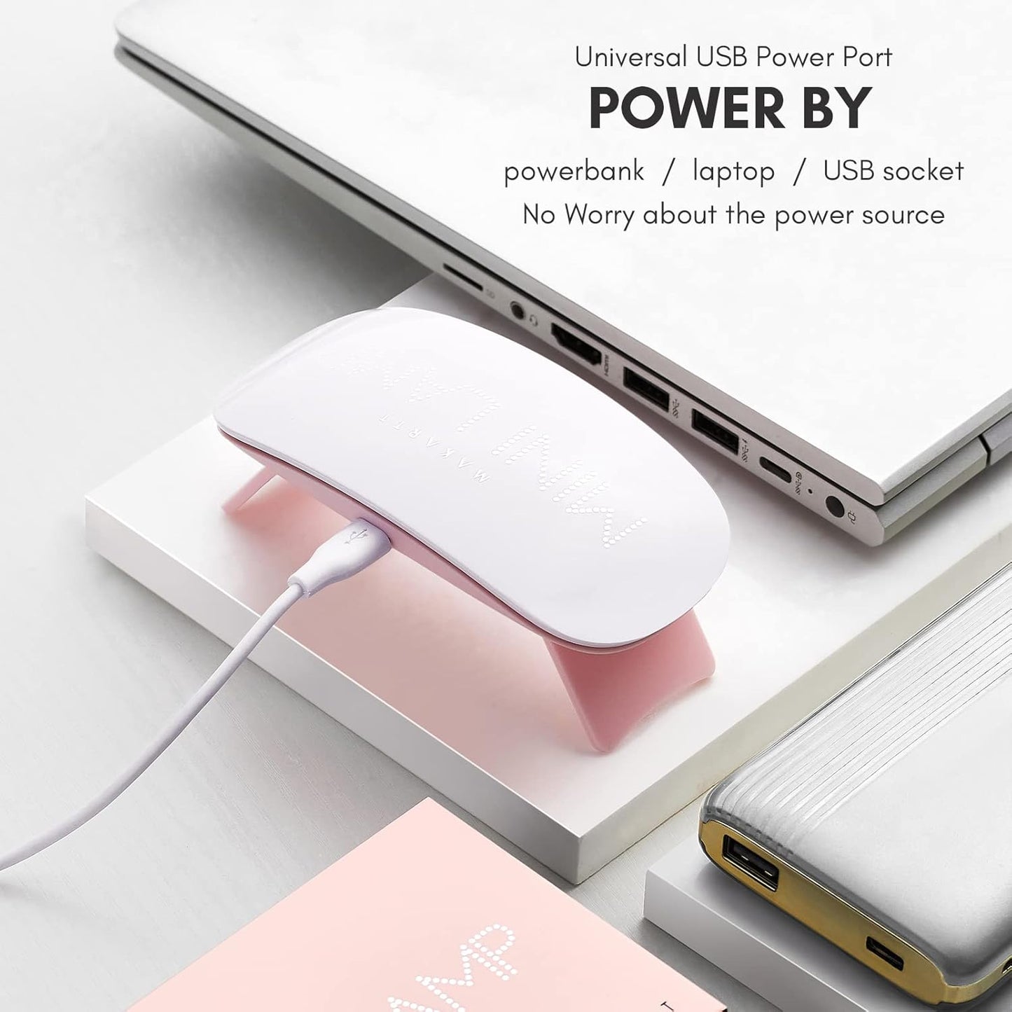 Makartt UV LED Nail Lamp: UV Light for Gel Nails, 6W Mini USB Portable Lamp Fast Drying Gel Polish Curing Light 60S Timer Dryer Manicure Salon Home DIY