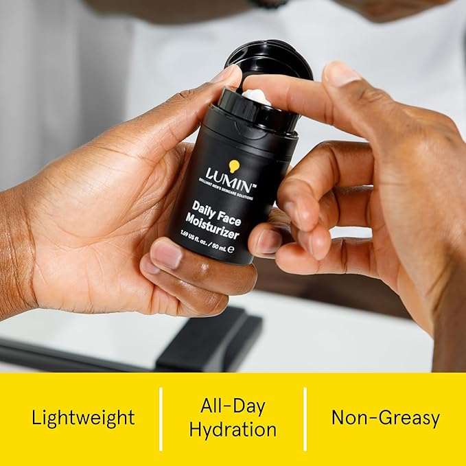 Lumin Daily Face Moisturizer for Men – Lightweight Hydrating Cream with Niacinamide, Men’s Face Lotion for Normal, Combination & Sensitive Skin, Korean Skincare, Smooth & Nourishing, 50ml, 2 Pack