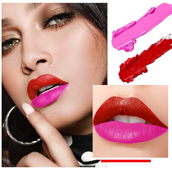 Lipstick Palette Nude Red Peach Pink Shades 25 Color, DE'LANCI Professional Moisturizing Lip Gloss, Long Lasting Soft Smooth Lipstick Pallet Waterproof, Pigmented Halloween Face Paint Costume Makeup