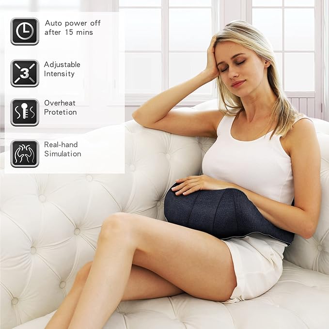 Mo Cuishle Shiatsu Back Shoulder and Neck Massager with Heat, Electric Deep Tissue 4D Kneading Massage, Best Gifts for Women Men Mom Dad, Fathers Day, Mothers Day, Christmas Gifts