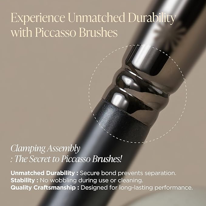 Piccasso 224 Eyeshadow Brush – Korean Eye Makeup Brush with Soft Tapered Bristles for Blending and Nose Contouring, Multi-Use Eye Shadow Brush for Daily Makeup and Shading