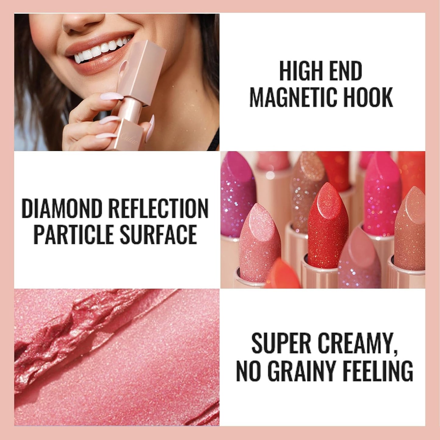 Oulac Infinity Moisture Shine Lipstick - High Shine Shimmery Finish, Super Creamy Texture, Medium to High Coverage - Gluten Free, PG14 La Vie en Rose