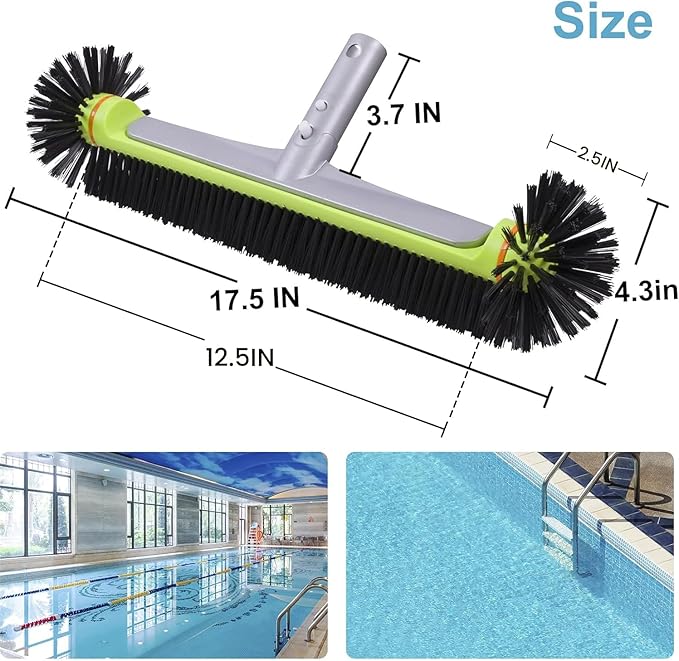 Sepetrel Pool Brush Head for Cleaning Walls,Heavy Duty Inground/Above Ground Swimming Pool Round Scrub Brushes with Premium Strong Bristle & Reinforced Aluminium Back