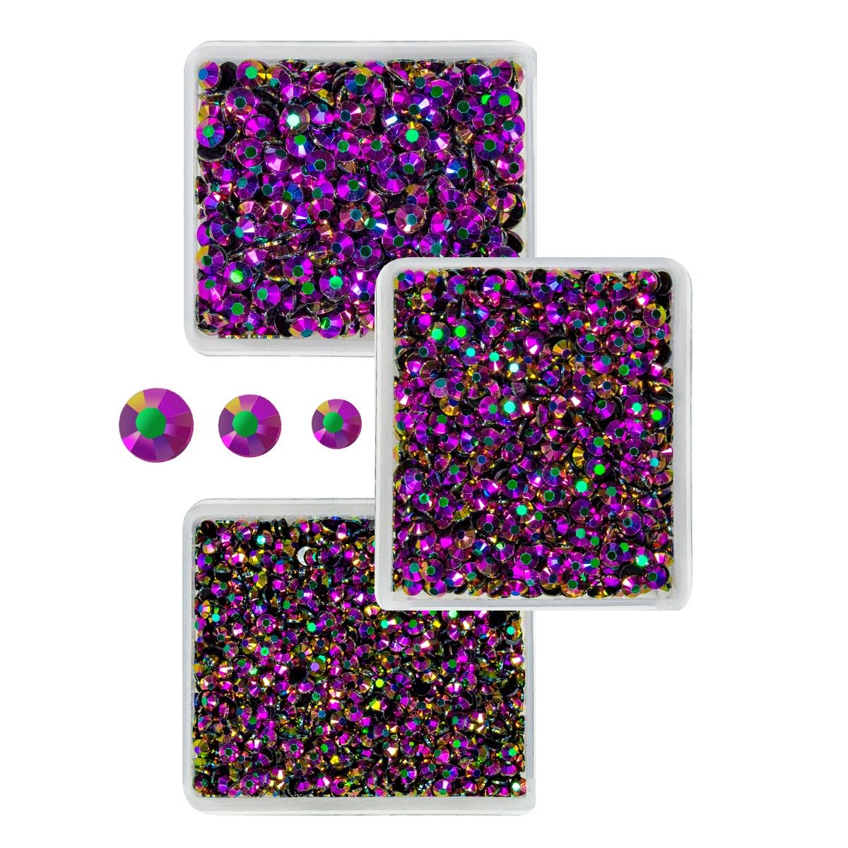 Vibrant Purple AB Resin Rhinestones for Crafting 3mm 4mm 5mm Flatback Jelly Stones SS10 SS16 SS20 Diamonds Gems Charms for Nails Face Eyes Makeup Body Tumblers Bottles DIY Crafts Clothes Shoes