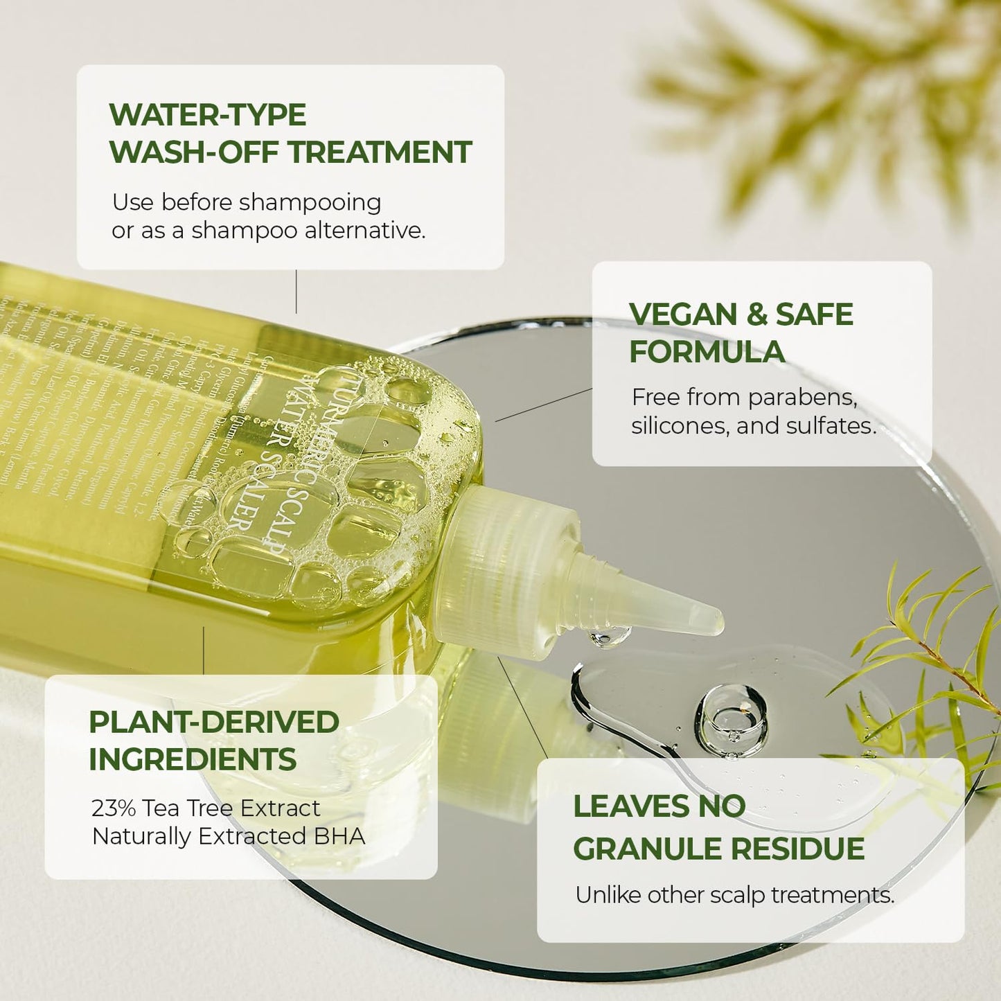 Tea Tree Scalp Water Scaler | Scalp Exfoliator for Itchy Dry Flaky Scalp, Buildup Remover, Treatment for Excess Sebum Oily Greasy Hair | Korean Hair Care Products, Travel Size, 1.69 fl oz