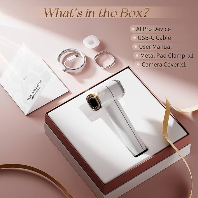 AI-Powered Custom Skincare Facial Device with Red Light Therapy for Anti-Aging, Firming, Lifting & Better Absorption, Face Massager Tool Paired with HD Camera to Detect Skin Condition