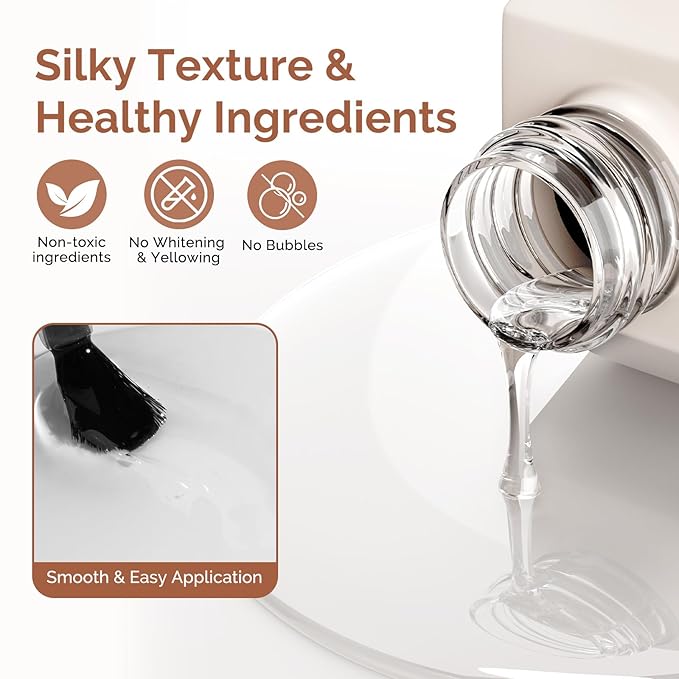 MelodySusie 9 in 1 No TPO Gel Nail Glue for False Nail Tips, Long Lasting UV Light Required,as Base Coat, Apex Building, Blooming & Rhinestone Gel, Stong Adhesion Manicure Kit Salon Home 2Pcs*15ml