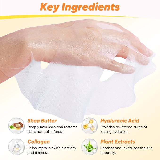 60 Pack Bulk Collagen Facial Masks, moisturizing & Hydrating Face Masks for Women, Skin Care for All Skin Types, Stocking Stuffers, Christmas Gifts, Sleepover Party for Teen Girls(12 Types x 5 Pcs)