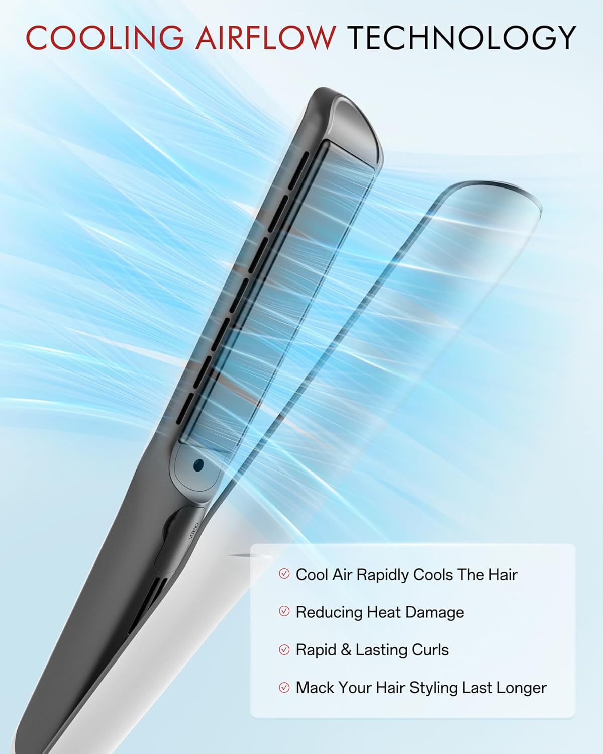 Betahouse Flat Iron Hair Straightener and Curler 2 in 1 with Cooling Air Vents and Add Essential Oil, 1 Inch Titanium Straightening Curling Iron Airflow Styler 3 Temp UP to 450℉ Dual Voltage