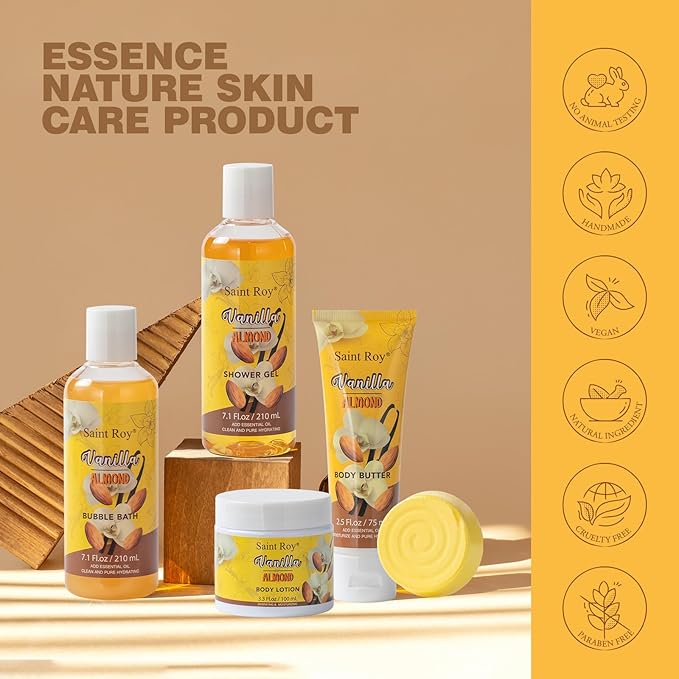 Valentines Day Gifts Spa bath baskets Luxury gifts, Christmas Gift for Women, Large basket 25 pcs for Women & Men Bath and Body Shower Bath Kit, Vanilla Honey Almond birthday box Mother's Day