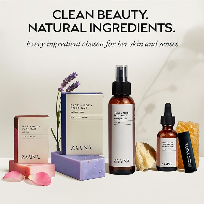 ZAAINA Spa Gifts for Women - Valentines Day Gifts for Her, Relaxaing Spa Gift Basket, Pampering At Home Natural Bath & Body Self Care Spa Package for Mom Wife, Birthday Gifts for Women