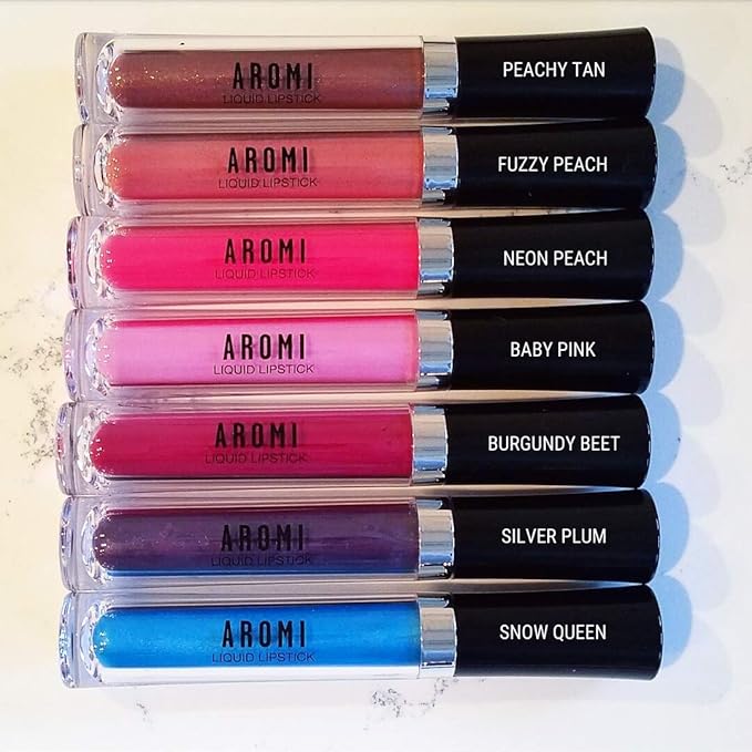 Aromi Tan Metallic Liquid Lipstick | Sepia Bronze Lip Color with Shimmery Finish, Vegan, Cruelty-free, Long-Lasting, Smudge-Proof, Handmade (Peachy Tan) | Shimmery Finish, Long-lasting, Vegan Lipstick, Metallic, Tan Lipstick