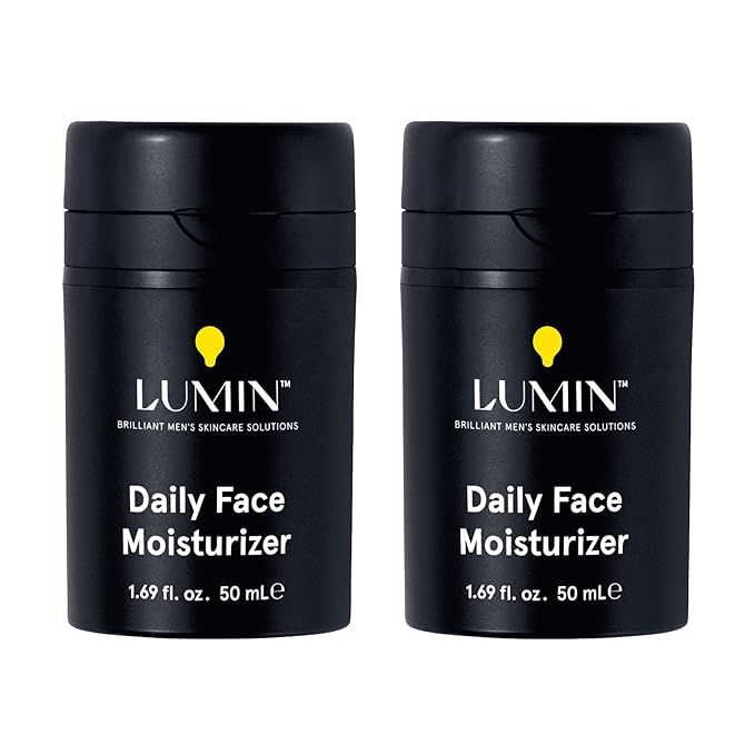 Lumin Daily Face Moisturizer for Men – Lightweight Hydrating Cream with Niacinamide, Men’s Face Lotion for Normal, Combination & Sensitive Skin, Korean Skincare, Smooth & Nourishing, 50ml, 2 Pack