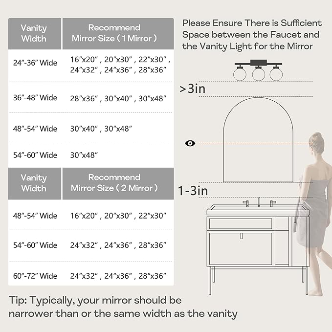 20" x 30" Gold Arched Mirror, Arch Bathroom Vanity Wall Mirror, Modern Aluminum Alloy Metal Frame Arch Mirror for Bathroom, Living Room, Bedroom, Entryway