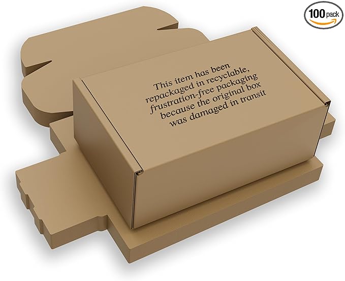 (100 Pack) Cardboard Shoe Boxes – Medium 12x9x4.125 Inch | Heavy Duty Shoe Boxes for Shipping – Corrugated Mailing Boxes with Self-Locking Lid – Excellent as Replacement Shoeboxes & Gift Packaging