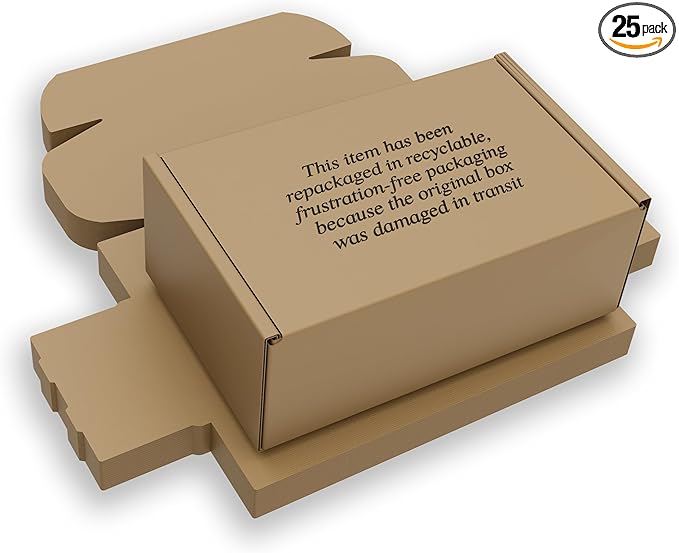 (25 Pack) Cardboard Shoe Boxes – Medium 12x9x4.125 Inch | Heavy Duty Shoe Boxes for Shipping – Corrugated Mailing Boxes with Self-Locking Lid – Excellent as Replacement Shoeboxes & Gift Packaging