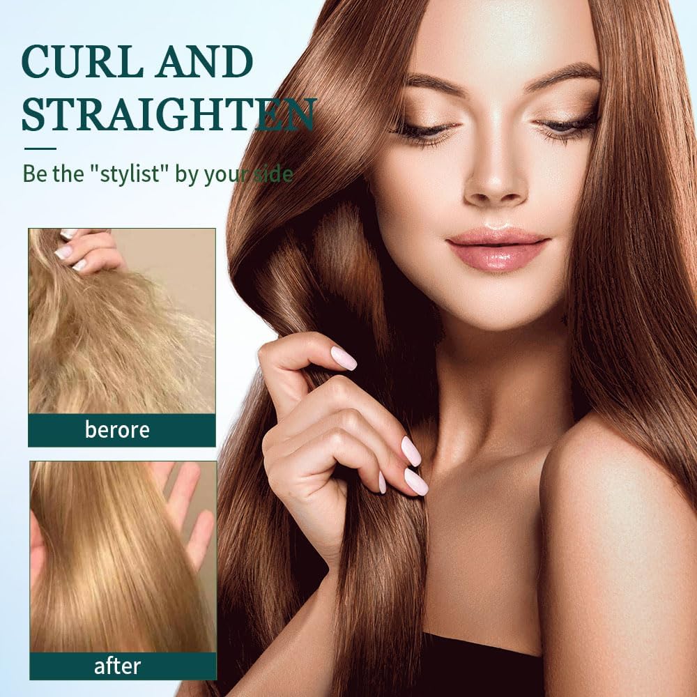 2025 New Mini Dual-Purpose Curling Iron, 2-in-1 Curling Wand Flat Iron Hair Straightener, Travel Curling Iron for All Hair Types (Black)