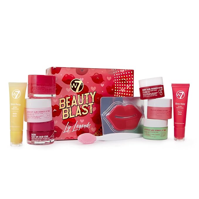 W7 Beauty Blast Lip Legends Sweet Dreams Lip Care Set - Lip Masks, Scrubs, Balms and More – Exclusive W7 Sweet Dreams Flavors Included