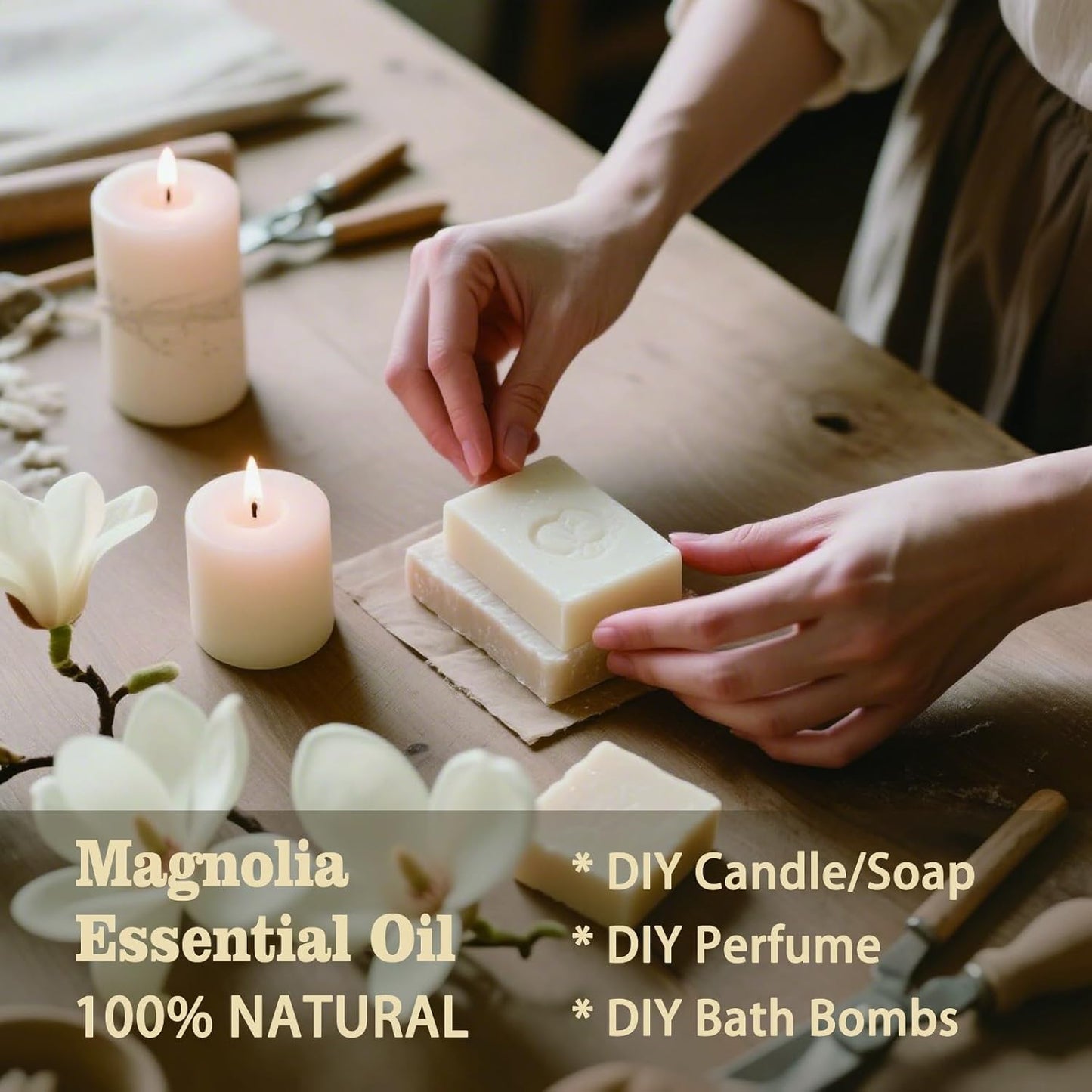 Magnolia Fragrance Oil-Magnolia Essential Oil 4.33oz (130ml)-100% Pure Natural Scent for Diffusers, Candles, Soap Making & Aromatherapy-Relaxing Home & Gift Essential Oil for Bath, Massage