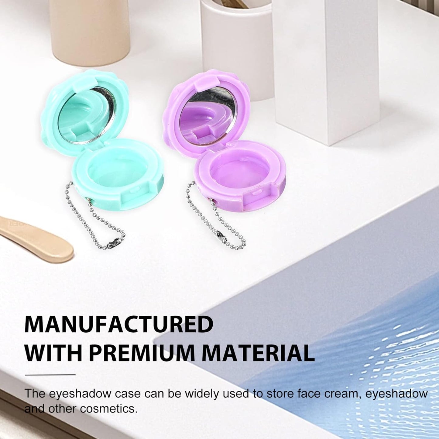 FRCOLOR Empty Makeup Compact 4Pcs Rose Shaped Lipstick Palettes with Mirror Refillable Mini Makeup Case Travel Cosmetics Container Sample Beauty Jars for Powder, Blush, Eye Shadow, Loose Powder