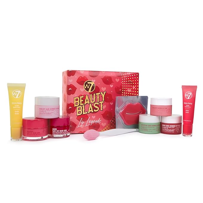 W7 Beauty Blast Lip Legends Sweet Dreams Lip Care Set - Lip Masks, Scrubs, Balms and More – Exclusive W7 Sweet Dreams Flavors Included