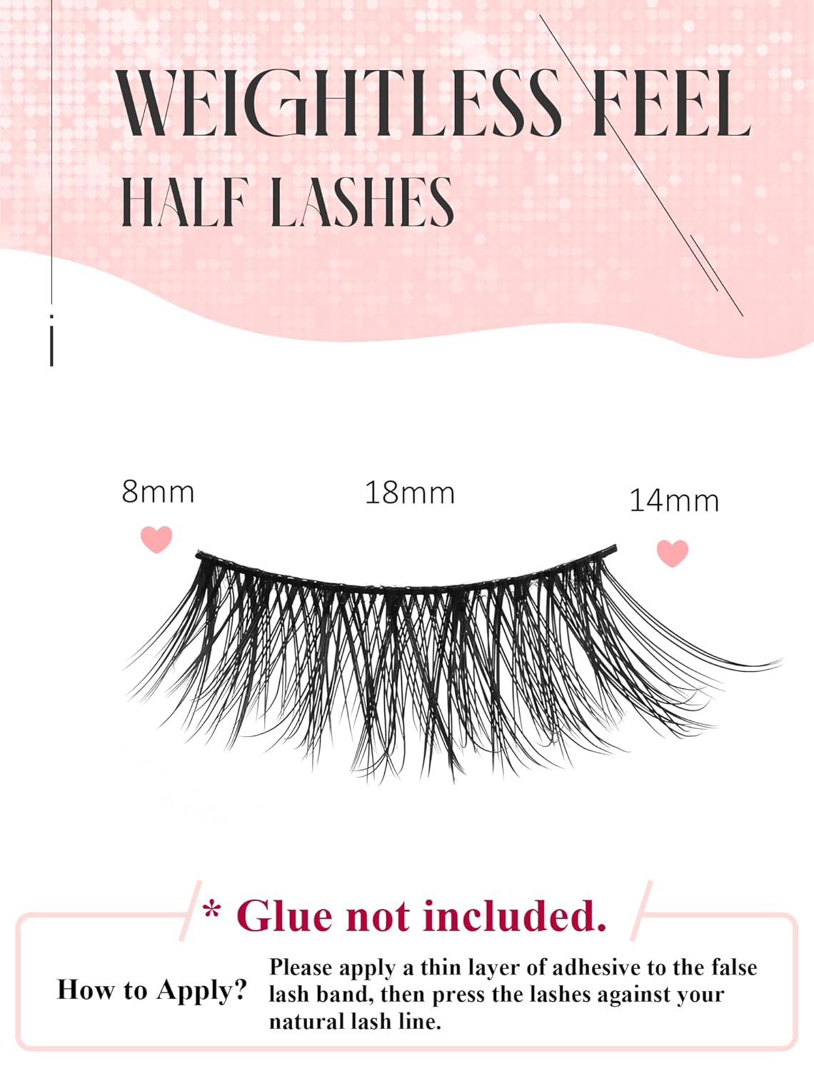 Half Lashes Natural Lashes Wispy Lashes Corner Lashes 3/4 False Eyelashes Natural Half Eyelashes W19