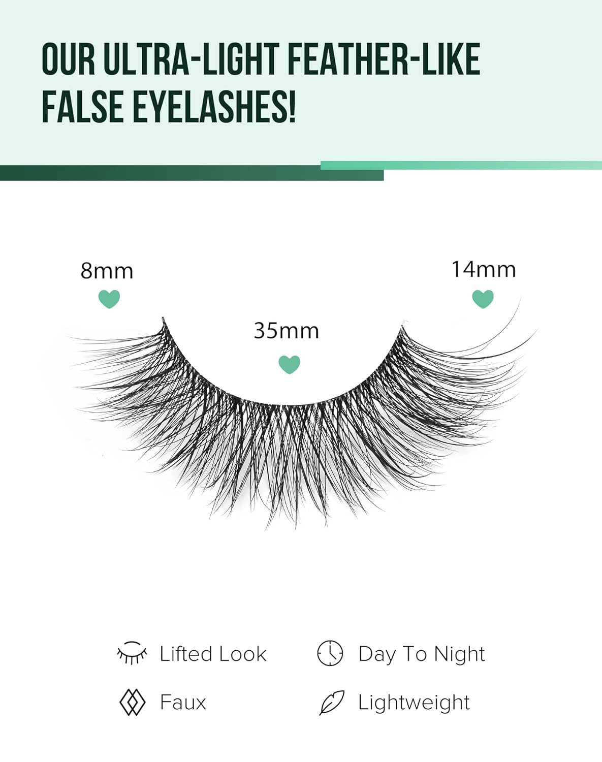 Natural Lashes Wispy False Eyelashes Cat Eye 3D False Lashes Fluffy Fake Eyelashes Strip Eye Lashes Pack 7 Pairs