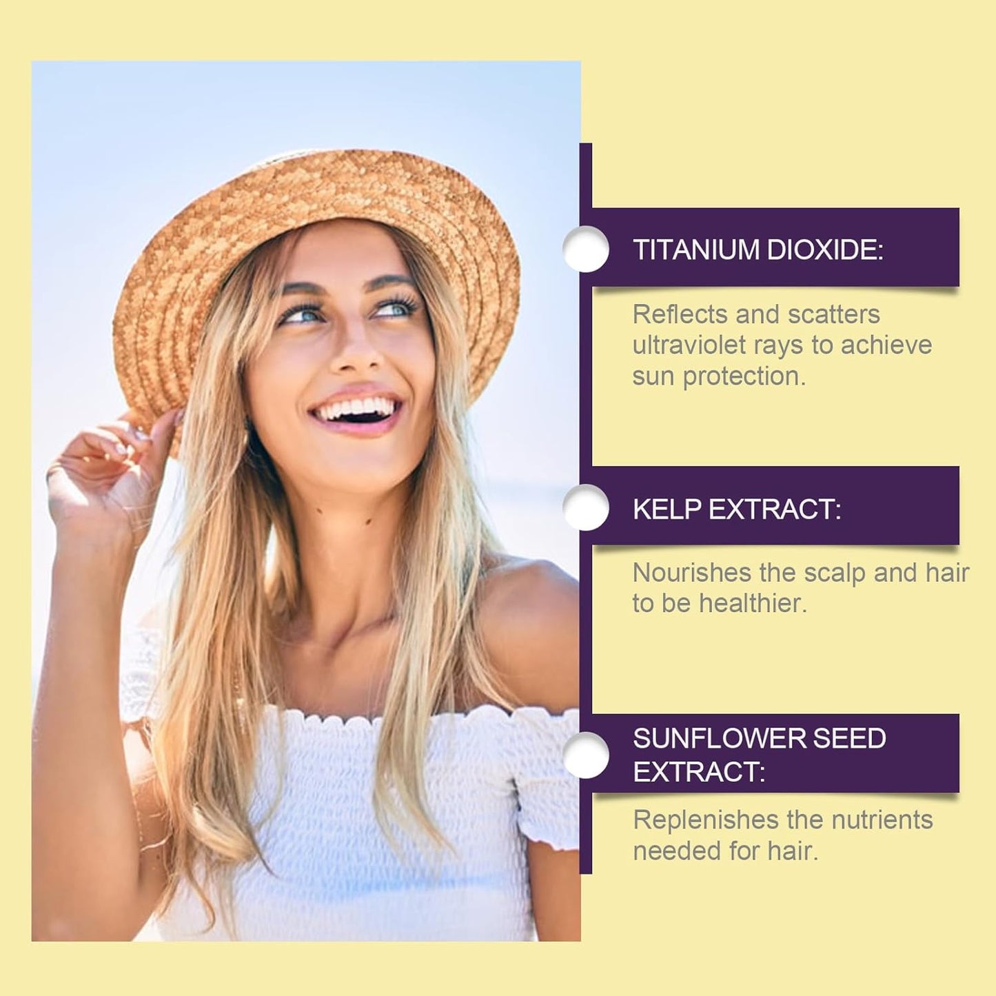 2 Pcs Ultimate Hair and Scalp Sunscreen Spray SPF 30 PA++ Oil Control Lightweight Breathable for All Hair Colors and Types.