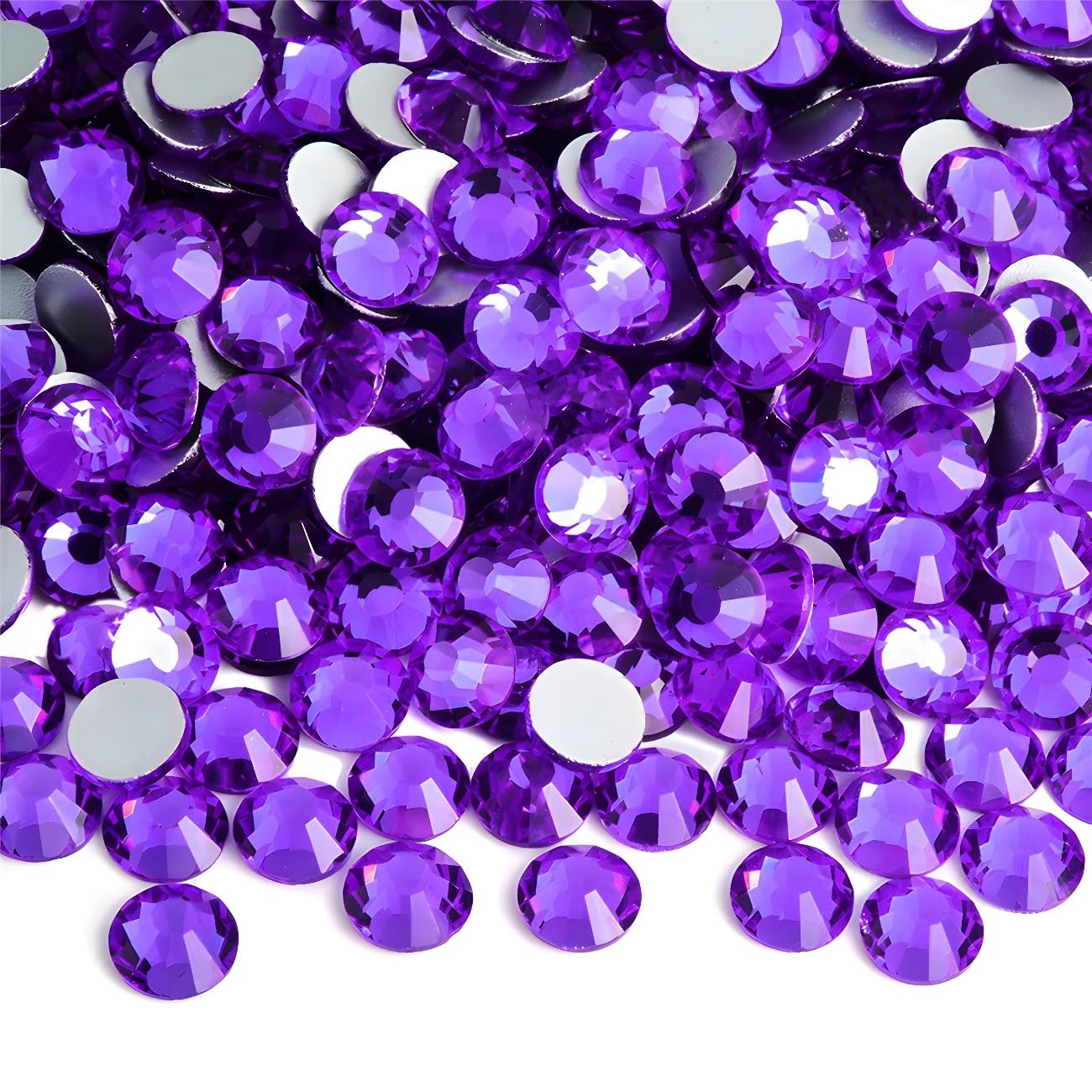 Flatback Rhinestones Round Gems for Nails Art and Crafts 4000Pcs SS6 2mm Glitter Crystals Stone DIY Bags Clothes Shoes (Dark Purple)