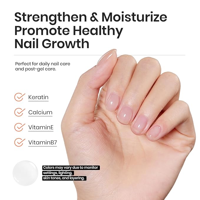 Beetles Rubber Base 15ml - Clear Color Base Builder Nail Gel for Nails Strengthening, Thickening and Sculpting, Soak Off UV LED Long Lasting