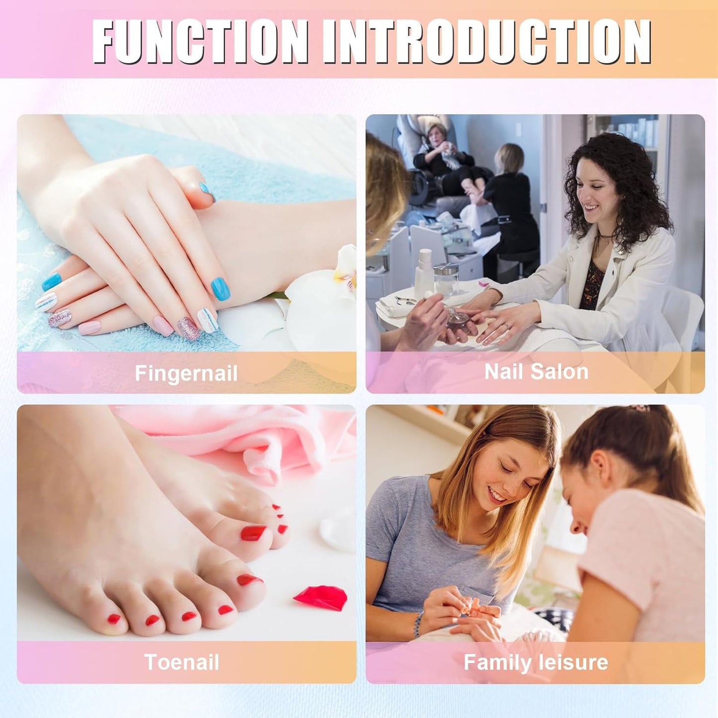 Professional Electric Nail Drill Machine for Acrylic Nails, 35000 RPM Electric Nail File Tool Set, Portable E-File Rechargeable Manicure Pedicure Polish Kit for Home Salon Tech (Heart Sunset Gold)