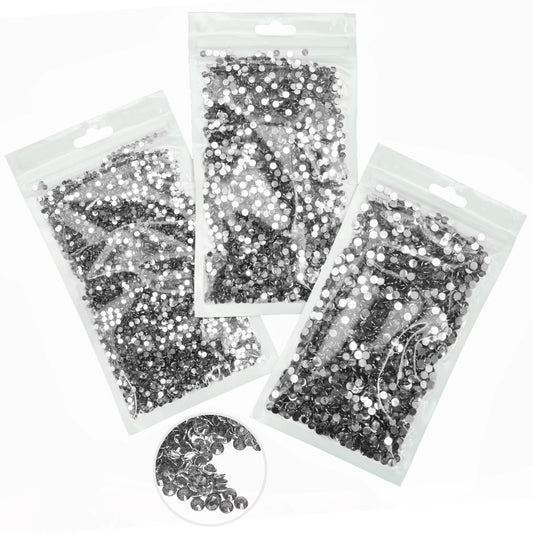 16000PCS Dark Gray Resin Rhinestones for Crafting Crystal Black Diamonds Flatback Gems Stones 3mm 4mm 5mm Grey Crystals Charms for Nails Face Eyes Makeup Body Tumblers Bottles DIY Crafts Shoes