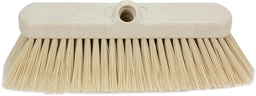 SPARTA 41278EC25 Flo-Thru Plastic Wall Scrub Brush, Equipment Brush With Soft Nylex Bristles For Industrial Kitchens, Hospitals, Commercial Cleaning, 4 Inches, Tan, (Pack of 12)