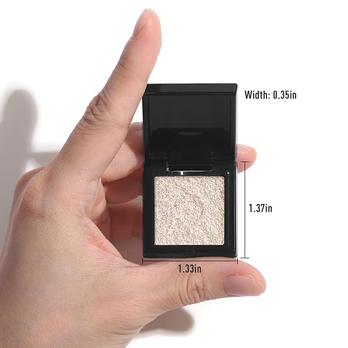 UCANBE Champagne Shimmer Single Eyeshadow – Long-Lasting High-Pigment Metallic Glitter Eye Shadow – Soft Smooth Texture, Buildable & Blendable for Daily Makeup, Glam Looks & Highlighting