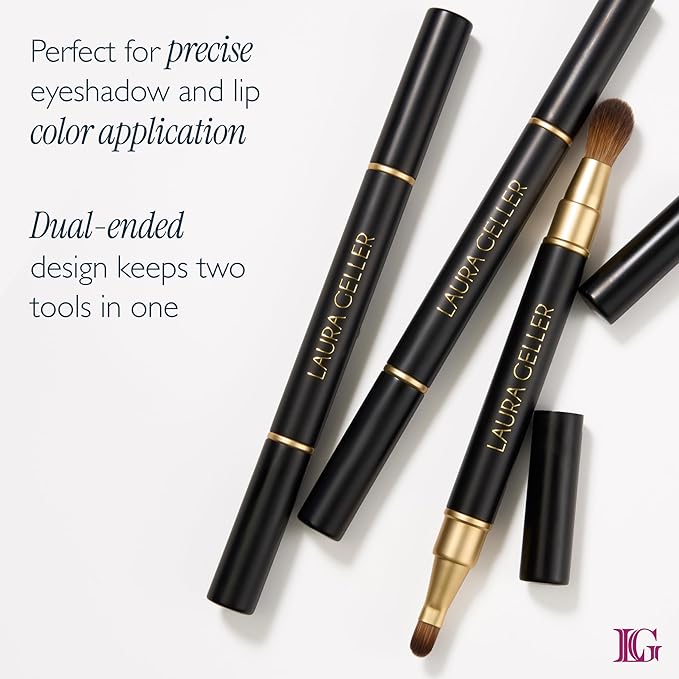 LAURA GELLER NEW YORK Cosmetic Professional Makeup Brushes - Cruelty-Free - 22 Dual-Ended Lip + Eyeshadow Brush
