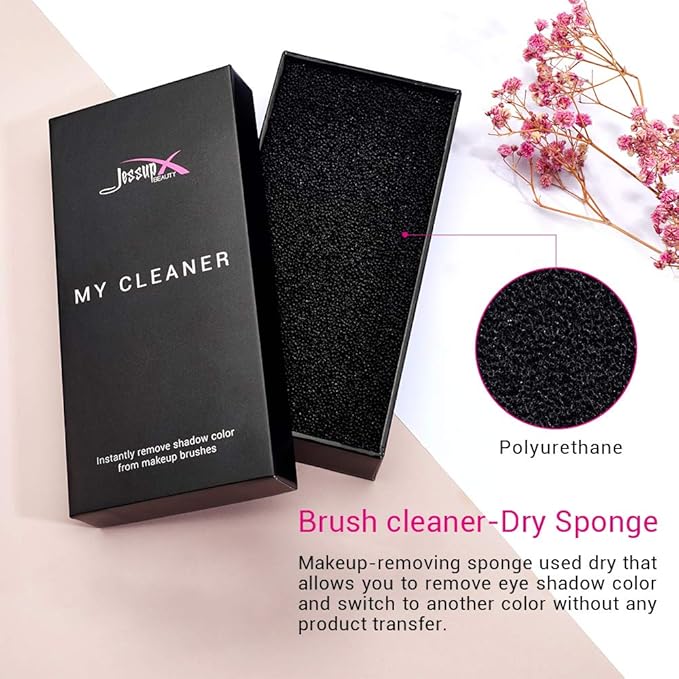 Jessup Makeup Brush Cleaner, Dry Makeup Brush Cleaner Sponge Quick Removal Color, A001