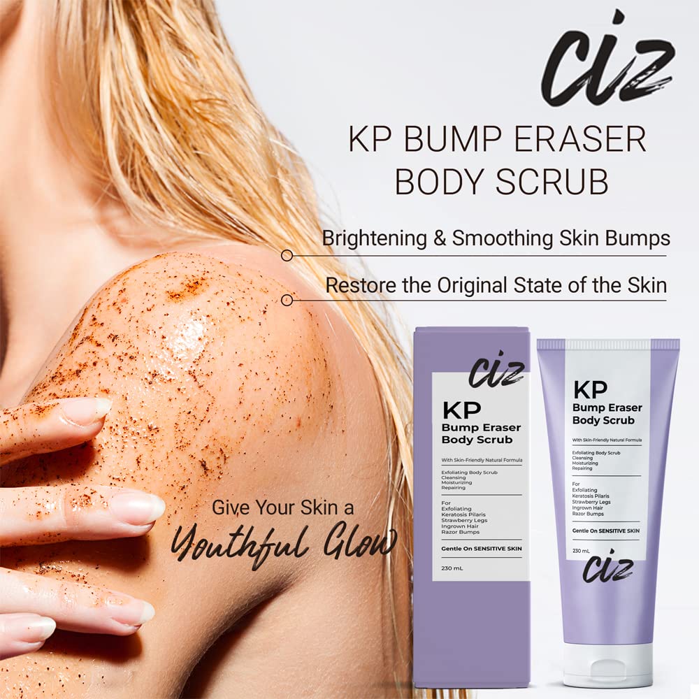 KP Bump Eraser Body Scrub: Keratosis Pilaris Treatment for Strawberry Skin & Ingrown Hair - Exfoliates and Smooths Rough, Dry Skin on Arms, Legs, and Bikini Area – Gentle Bump Eraser for Body Wash