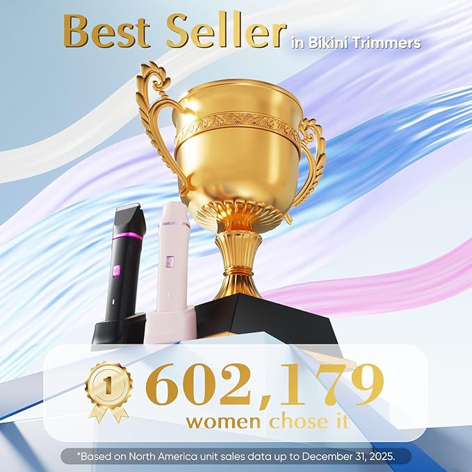 Bikini Trimmer for Women - Body Hair Trimmer Shaver for Women's Grooming, Wet & Dry Use Groomer, Dusk Razor for Women, Ladies Electric Razors for Legs, Female Trimmer for Private Area, Blue