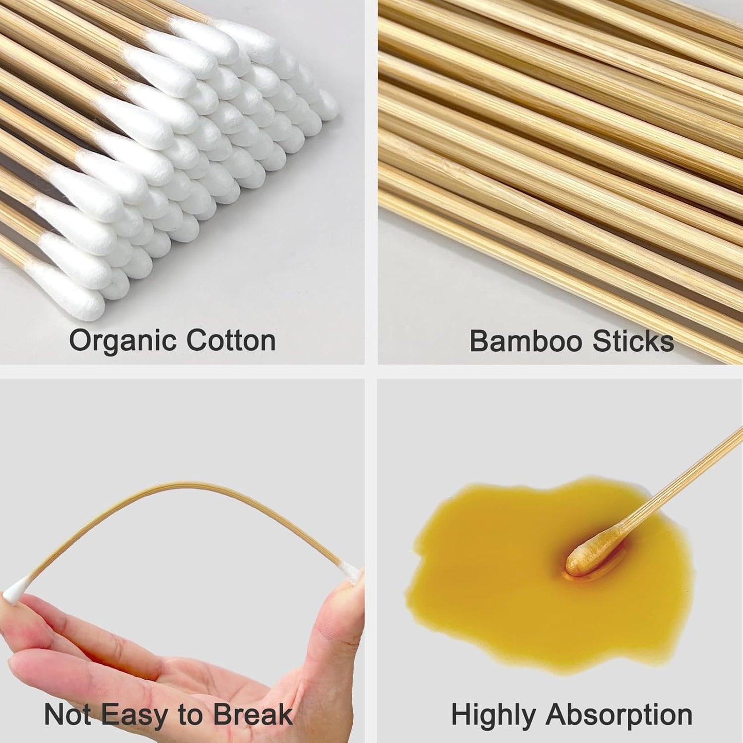 Gun Cleaning Swabs, Dual - Ends Tips, 6 Inch Gun Cleaning Supplies, Long Cotton Swabs with Bamboo Sticks in A Storage Case for Gun Cleaning and Maintenance