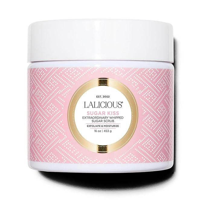 LALICIOUS Extraordinary Sugar Kiss Sugar Scrub for Body, Exfoliating Body Scrubs for Women, Moisturizing Body Exfoliator with Coconut Oil & Honey for Radiant Skin, Zero Greasy, No Parabens - 16oz